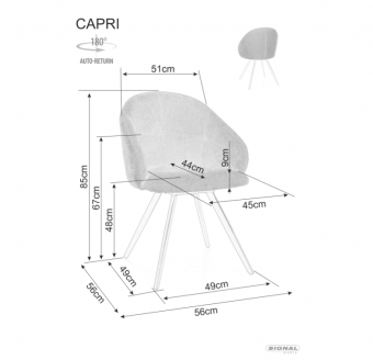 Стул поворотный Signal CAPRI VARDO 35 бежевый/черный