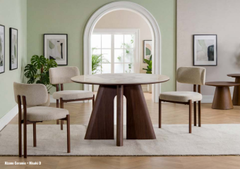 Стол обеденный Signal ALZANO Ceramic Pandoro/орех 120х120