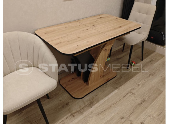 Стол обеденный Signal VENTO дуб артизан/черный 68х120-160