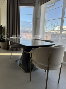 Стол Signal CORTEZ CERAMIC 90х160/210 серый керамический 