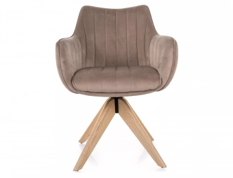 Стул повортный Signal AZALIA D Velvet Bluvel 40 темный беж/дуб