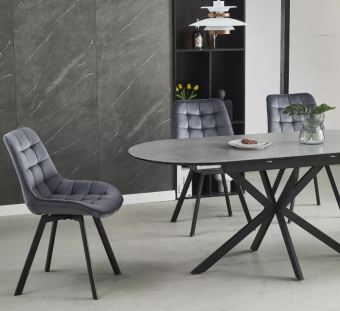 Стул поворотный Signal MONTI Velvet Bluvel 14 серый/черный 