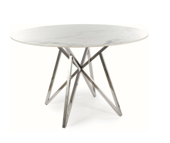 Стол обеденный Signal MURANO 120 белый мраморный/хром