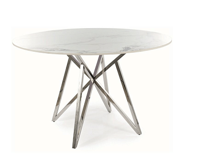 Стол обеденный Signal MURANO 120 белый мраморный/хром