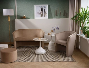 Стол журнальный Signal SALO A  белый мраморный/белый 50х50х60