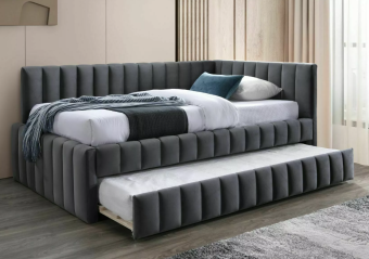 Кровать Signal ALFIE Velvet Bluvel 14 серый 120х200