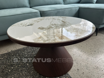 Стол журнальный Signal NAPA A 70x70 белый мраморный/коричневый