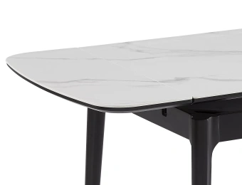 Стол обеденный Signal SENTO Ceramic белый мраморный/черный 80х120/180
