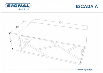 Стол журнальный Signal ESCADA A III серый мраморный/черный 60х120
