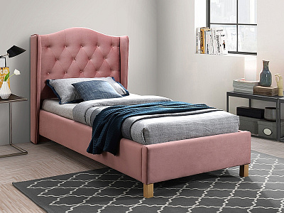 Кровать Signal  ASPEN Velvet 90x200 античный розовый, Bluvel 52