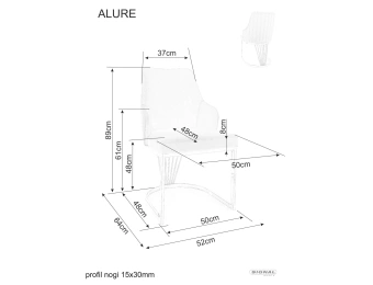 Стул Signal ALURE Velvet Bluvel 22 светло бежевый/золотой