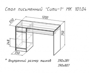 Письменный стол Мебель-класс СИТИ-1 белый/дуб сонома  