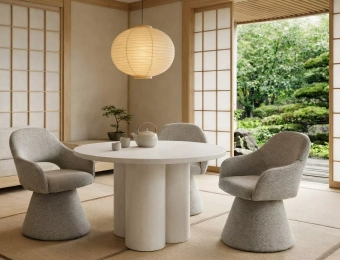 Стол обеденный Signal ROSALIA 120х120 светло серый