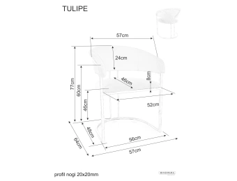 Стул Signal TULIPE Velvet бежевый/золотой, Bluvel 28