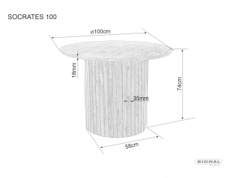 Стол Signal SOCRATES дуб артизан 100х100