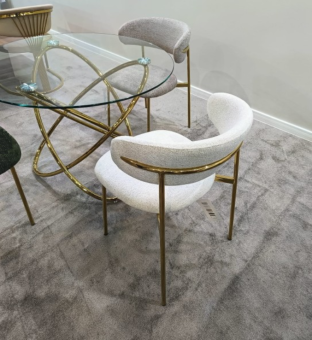 Стол обеденный Signal ORBIT 100x100 прозрачный/золотой