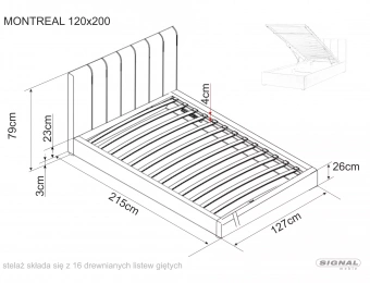 Кровать Signal MONTREAL Velvet 120x200 бежевый, Bluvel 28