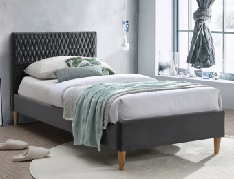 Кровать Signal AZURRO VELVET 90x200 серый/дуб, Bluvel 14
