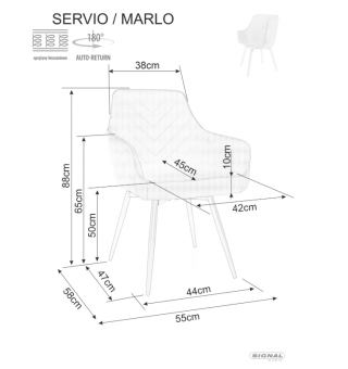 Мягкий стул Signal MARLO Brego 07 серый/черный матовый