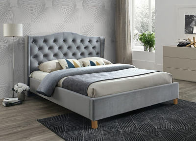 Кровать Signal ASPEN VELVET 180x200 серый/дуб, Bluvel 14