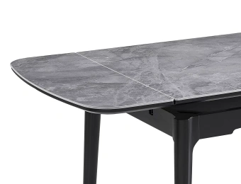 Стол обеденный Signal SENTO Ceramic серый мраморный/черный 80х120/180