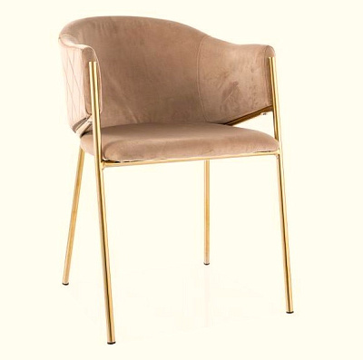 Стул Signal BONO Velvet бежевый/золотой Bluvel 28 