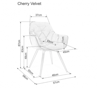 Стул Signal CHERRY Velvet античный розовый/черный, Bluvel 52