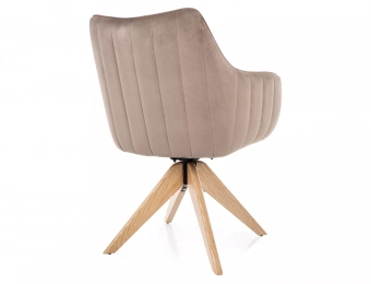 Стул повортный Signal AZALIA D Velvet Bluvel 40 темный беж/дуб