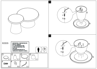 Комплект столиков журнальных Signal RODOS бежевый FI50, FI70