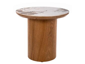 Кофейный столик Signal RONDO Ceramic Pandoro белый мраморный/дуб 45х45х50