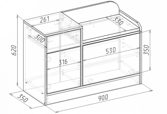 Скамья с вешалкой  Мебель-класс Порто Белый/ Дуб сонома (правый)