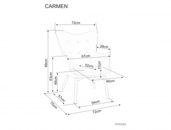 Кресло Signal CARMEN Raven 07 серый/черный мат 