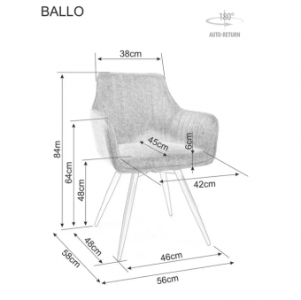 Стул Signal BALLO серый/черный Brego 07