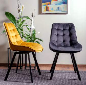 Стул поворотный Signal MONTI Velvet Bluvel 14 серый/черный
