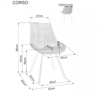 Стул Signal CORSO Vardo 11 серый/черный