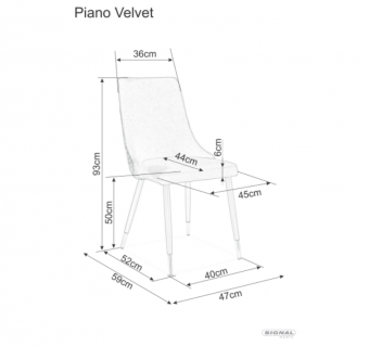 Стул Signal PIANO B Matt Velvet Bluvel 85 серый/черный  