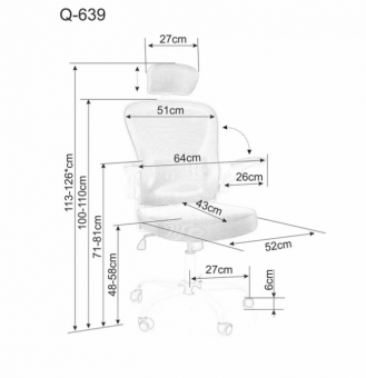 Кресло  компьютерное Signal Q-639 серый/белый 