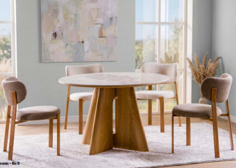 Стол обеденный Signal ALZANO Ceramic Pandoro/дуб 120х120