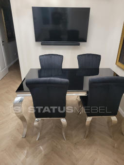 Стол обеденный Signal PRINCE 90x150 черный/хром