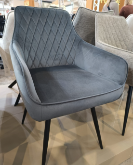 Мягкий стул Signal MARLO Velvet серый/черный матовый Bluvel 14