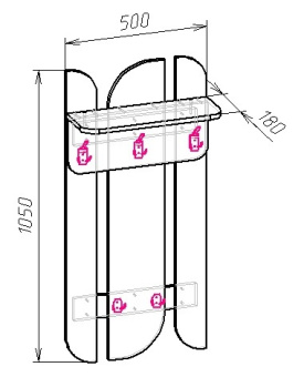 Скамья с вешалкой  Мебель-класс Порто Белый/ Дуб сонома (правый)