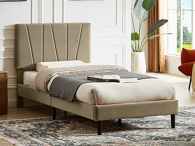 Кровать Signal SAVANA 90x200 Velvet 28 бежевый