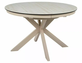 Керамический стол Signal PORTO CERAMIC 120х120/160 Travertin/кашемир