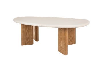 Стол журнальный Signal ALPEN 80х130х42 экрю/дуб