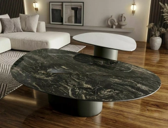 Стол журнальный Signal BELLO A Ceramic NATURE CLAUD/медный 80х140х38