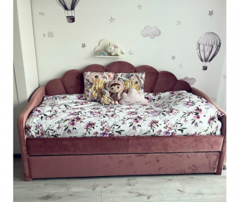 Кровать-тахта Signal BELLA Velvet 90x200 античный розовый, Bluvel 52