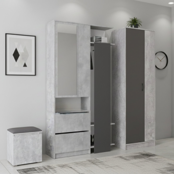  Прихожая Мебель-класс НОРМАН Антрацит-Бетон