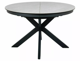 Керамический стол Signal PORTO CERAMIC 120х120/160 бежевый Тадж-Махал/черный