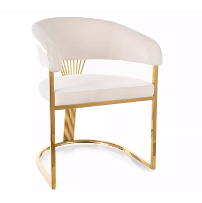 Стул Signal CROWN Velvet Bluvel 22 светло бежевый/золотой