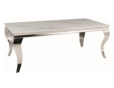 Стол журнальный Signal PRINCE A CERAMIC 60x120x45 белый мраморный/хром